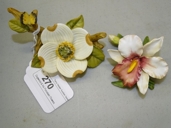 Dogwood & Iris Porcelain Flowers