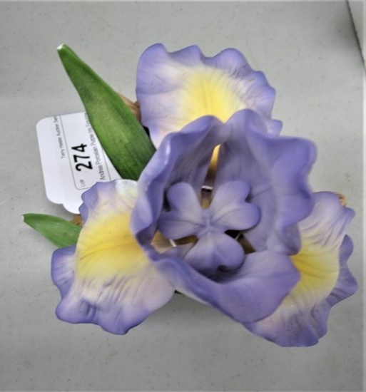 Andrea Porcelain Purple Iris Figurine
