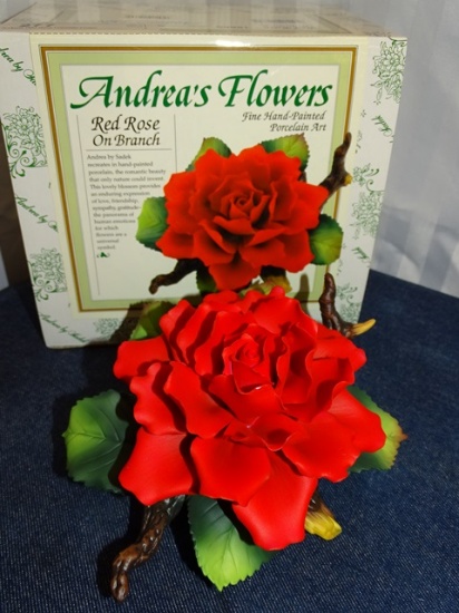 Andreas Red Rose Porcelain Flower