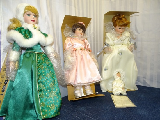 3 Avon Porcelain Dolls