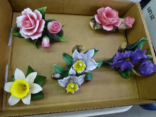 5 Porcelain Flowers
