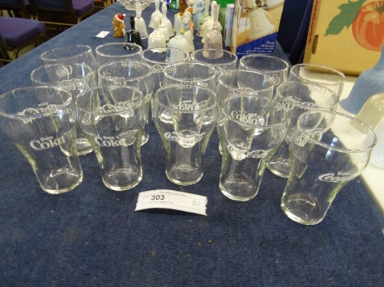 14 Coca Cola Glasses 5" tall