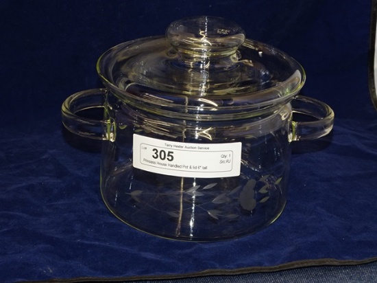 Princess House Handled Pot & lid 6" tall