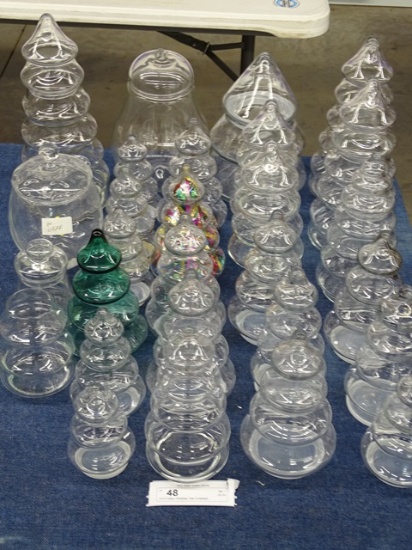 Lot of Glass Christmas Tree Containers