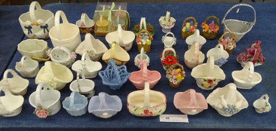 Big Lot of Baskets  Porcelain, Wood & etc