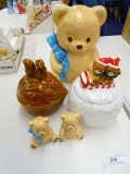 3 Cookie Jars And Salt & Pepper