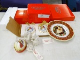 Boehm Nativity,Trinket box,Plate and 2 Ornaments