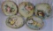 5 Hand painted wall Plates Signed 1904 by Artist