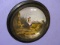 Victorian Hand Painted Plate W/ Round Walnut Frame