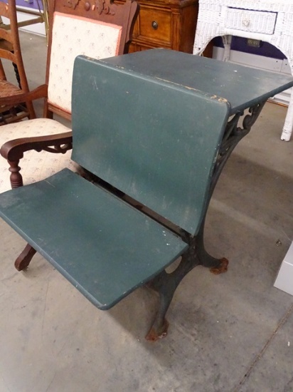 New Victor 1800's School Desk has Brass Pencil Hol