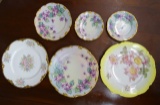 5 German Hand Painted Plates & Saucers