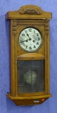 German Wall Clock in Oak Case