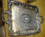 Large Silver Plate Sheridan Handled Tray 25