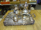 5 Pc SRS Silver Plate Service