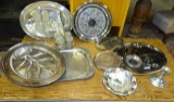 14 Pcs SilverPlate Platters Bowls See Photos