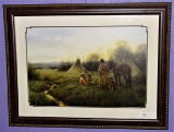 Native American Village Signed Dated 1987