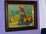 Walnut Frame with Fruit Print 24x 20.5