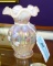 FENTON PINK OPALESCENT HAND PAINTED VASE 5
