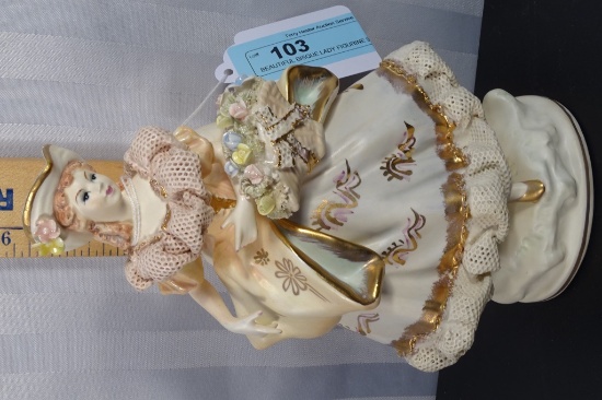 BEAUTIFUL BISQUE LADY FIGURINE 9"