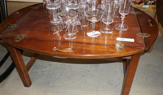 MAHOGANY SHIPS TABLE 40" LG BRASS HDWEAR
