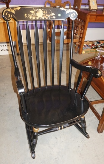 STENCILED HITCHCOOK STYLE WINDSOR ROCKER