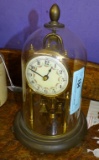 GERMAN ANNIVERSARY CLOCK W/GLASS DOME 10