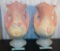 PAIR OF HULL ART  2 HANDLE MAGNOLIA VASES 13