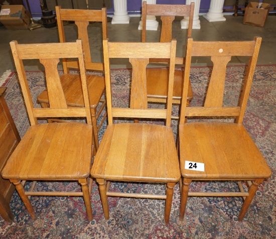 5 OAK DINING CHAIRS