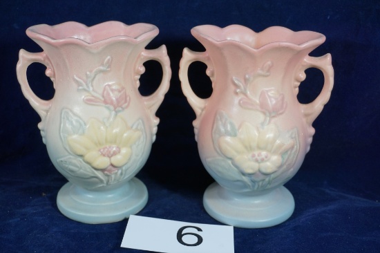 HULL MAGNOLIA VASES #11 6-1/4 PAIR (2)