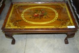 BEAUTIFUL INLAID COFFEE TABLE WITH CLAW FEET