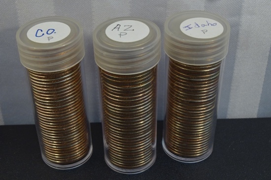 3 ROLLS UNC STATE QTRS ID,CO,AZ
