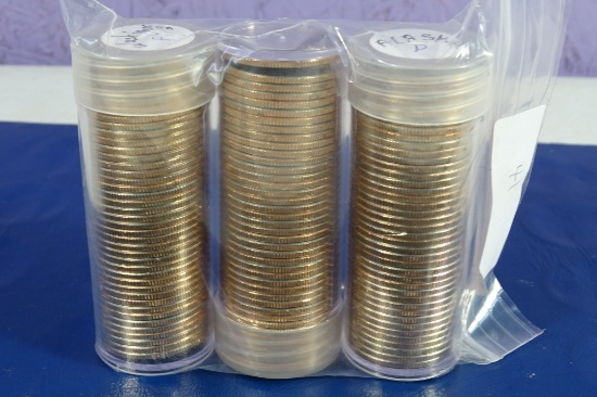 3 ROLLS UNC STATE QTRS WASH,NEB,ALASKA
