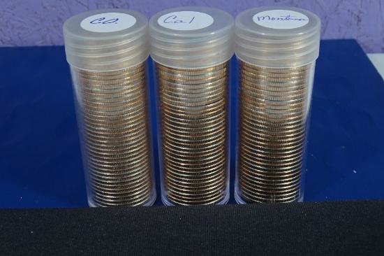 3 ROLLS UNC STATE QTRS CO,MT,CAL