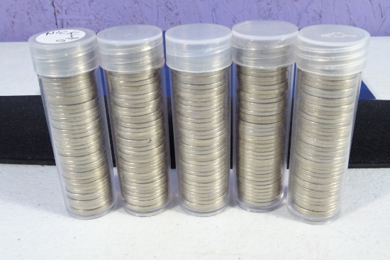 5 ROLLS UNC JEFFERSON NICKELS 2005,06P,04P