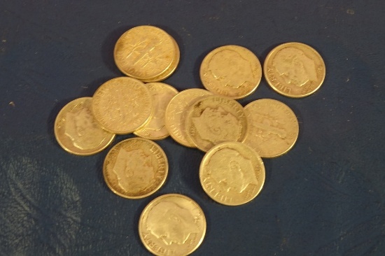 13 ROOSEVELT DIME LOT 1946,53D,56,59D,61D,62D,64
