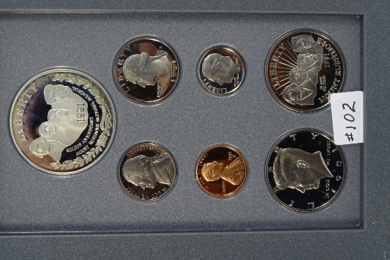 1991 UNITED STATES MINT PRESTIGE SET SILVER DOLLAR