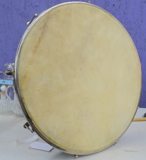 NATIVE AMERICAN INDIAN DRUM 19" X 4" WITH MALLET