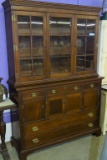 WALNUT 2 PEICE BREAKFRONT SOILD