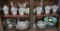 BOTTOM TWO SHELVES OF CRYATAL GLASSWARE