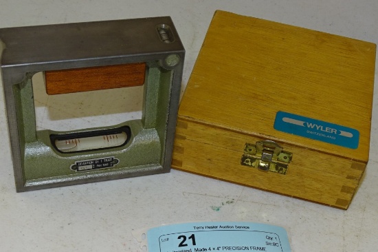 Switzerland  Made 4 × 4" PRECISION FRAME LEVEL IB