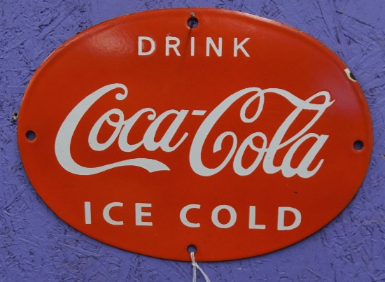 VINTAGE COCA-COLA PORCELAIN SIGN 1950'S
