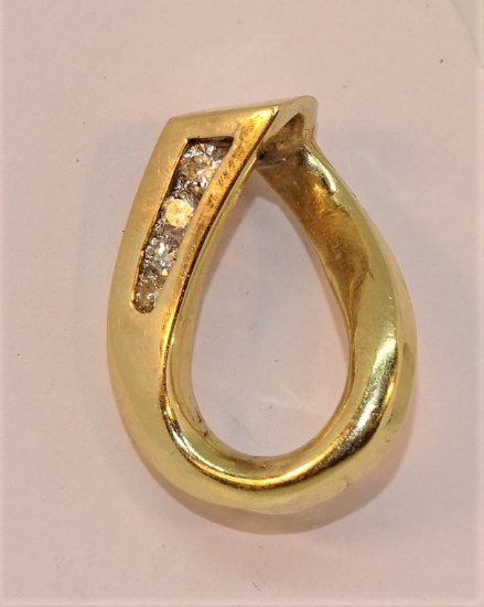14kt GOLD SLIDER PENDENT WITH4 DIAMONDS