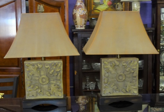 PAIR of LAMPS WITH SHADES 26" TALL
