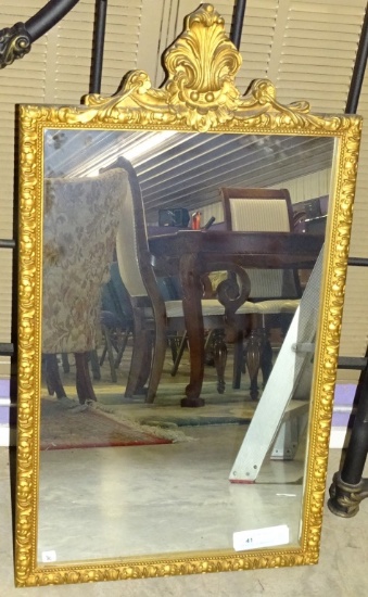 VINTAGE GOLD LEAF MIRROR 19 X 35"