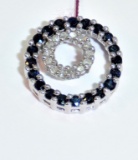 DOUBLE CIRCLE SLIDE 20 SAPPHIRES & 14 DIAMONDS10kt
