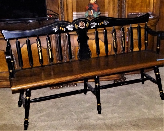 STENCILED BENCH 62 X 32 x  18"