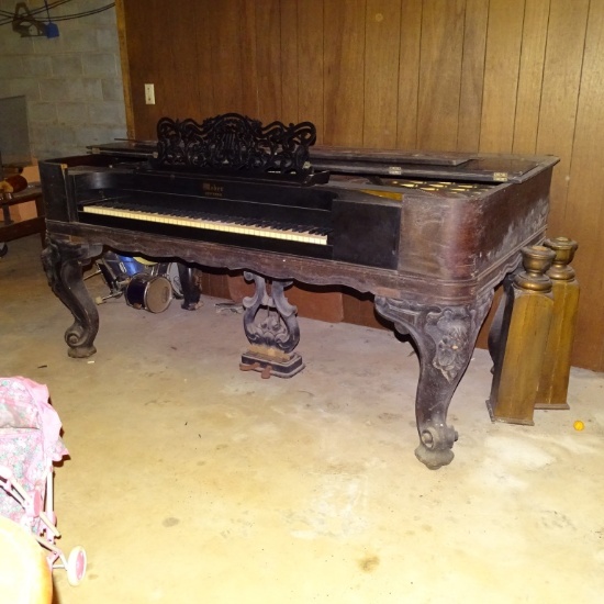 VERY ORNATE ROSEWOOD GRAND PIANO CIRCA 1800s