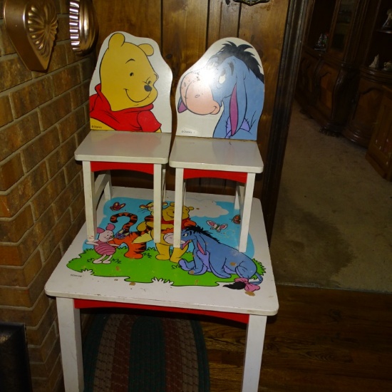 DISNEY WINNINE POOH CHILDS TABLE & CHAIRS