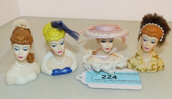 4 MATTEL LADY FIGURINE BUSTS LICENSED BY ENESCO