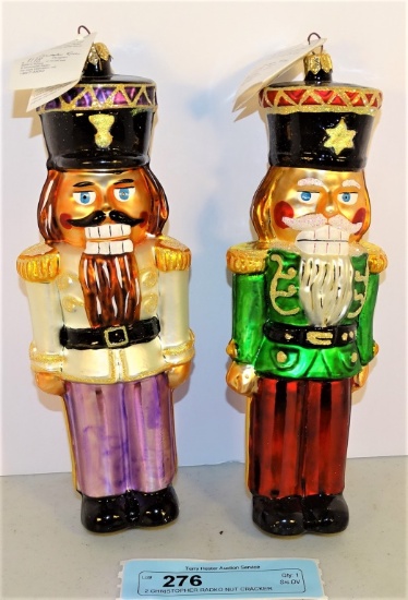 2 CHRISTOPHER RADKO NUT CRACKER ORNAMENTS